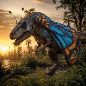 Butterfly + Tyrannosaurus rex